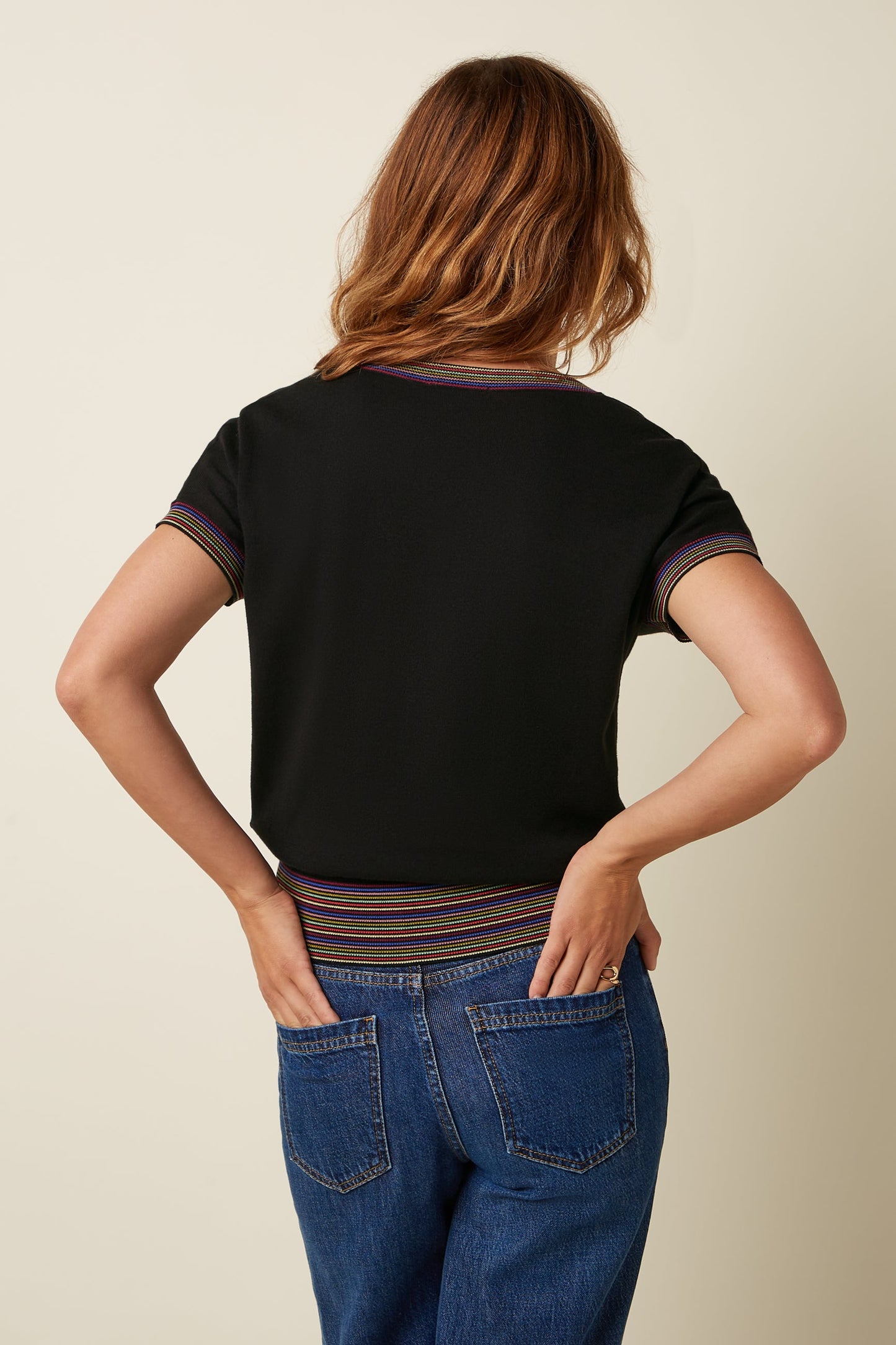 King Louie Lyra Emel Black Organic Cotton Knit Top