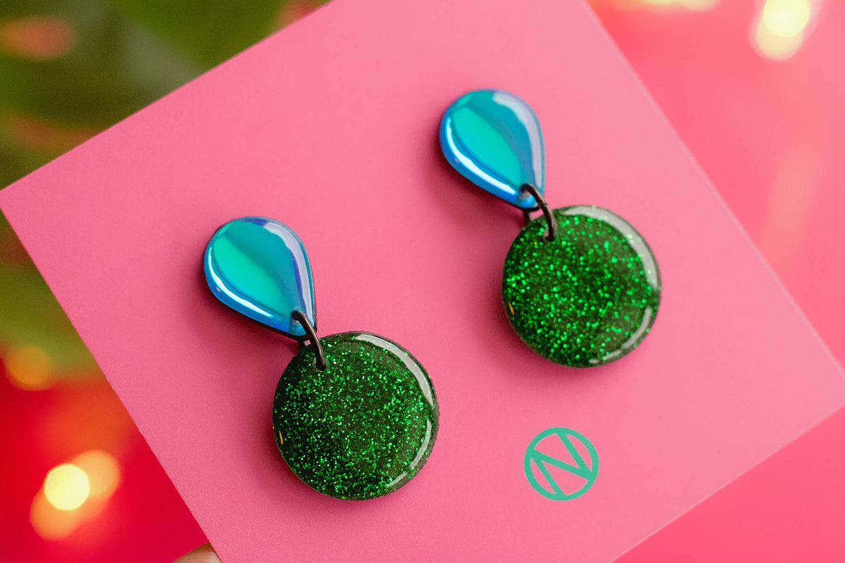 Naoi Green Party Mini Statement Earrings Default Title