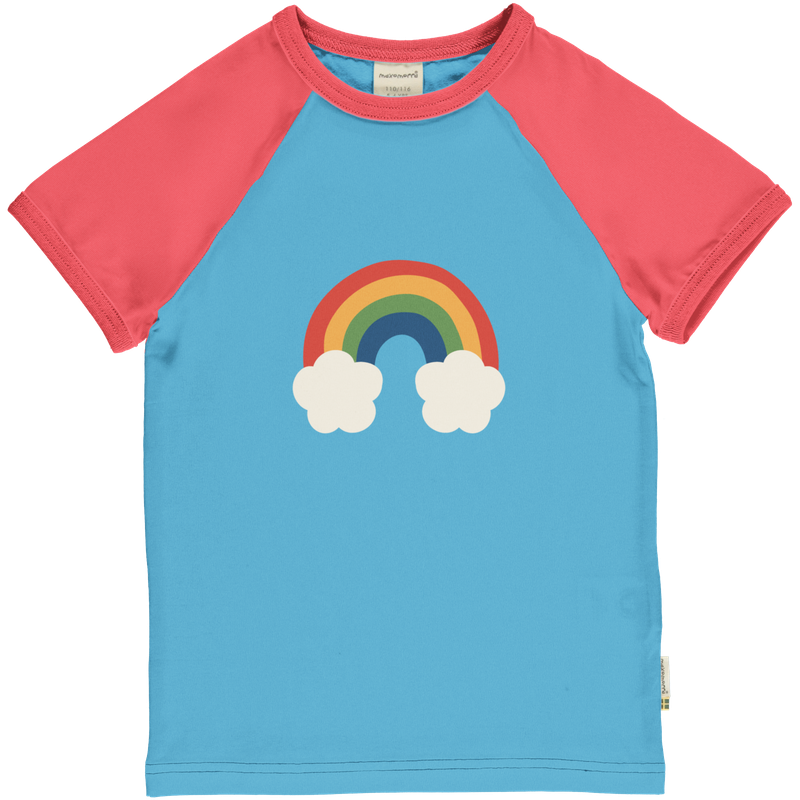 Maxomorra Rainbow Single Print Organic Cotton Short Sleeved Top