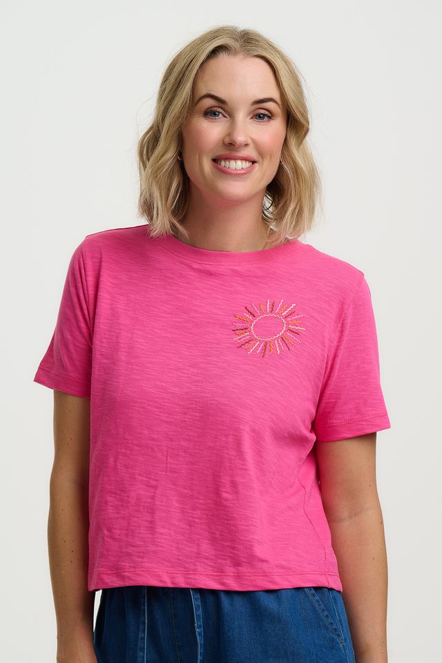 シャツ sugarhill shirt pink size2 Sugarhill Brighton Hot Pink Shelby Boxy T-shirt – Kaleido
