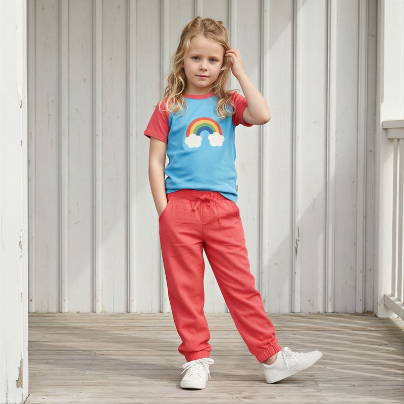 Maxomorra Rainbow Single Print Organic Cotton Short Sleeved Top